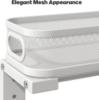 2 Pack 19.3IN-Depth Under Sink Organizer with Smooth Cylindrical Rail,2-Tier Pull Out Multi-Purpose Cabinet Storage for Bathroom&Kitchen,Height Adjustable,Rust-Resistant Coating-White