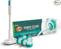 Scotch-Brite Power Scour Toilet Cleaning System, Toilet Bowl Cleaner with Disposable Scrub Pad Tablets, Includes 1 Wand, Stand and 5 Scrubbing Pad Refills