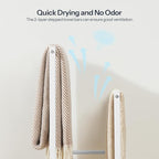HOOBRO Free Standing Towel Rack for Bathroom, 2 Tier Blanket Rack, 16.5" L x 9.4" W x 31.5" H, Blanket Holder, Drying and Display Rack with Shelf, White and Grey WG02LB01