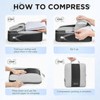 8 Set Compression Packing Cubes for Travel Essentials,Compressible Expandable Packing Cubes for Suitcase,OlarHike Luggage Organizer Bags for Travel,Handy Helper for Organizing Clothes(Black)