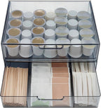 STORi STAX Plastic Stackable Organizer Drawers (Set of 2) Classic Grey | 12.5" Wide | Set Includes One Open Drawer & One Divided Drawer | Organize Office Desk Accessories & Sort Paper | Made in USA