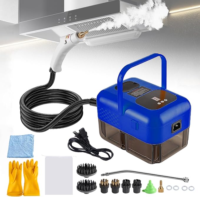 Steam Cleaner 2500W High Pressure Steamer for Cleaning, Car Steamer Handheld Steam Cleaner for Home Use, Hardwood Floor Steam Cleaner for Upholstery, Kitchen, Bathroom, Grout (Dark Blue)