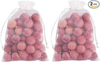 Cedar Balls for Closets and Drawers, Red Cedar Balls for Clothes Storage 60PCs with 2 Satin Bags