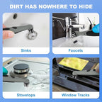 Rechargeable Electric Cleaning Brush with 4 in 1 Multiple Brush Heads and USB Cable, Indoor Household Cordless Motorized Brush for Bathroom Toilet Kitchen Tile Crevice (Grey & Black)