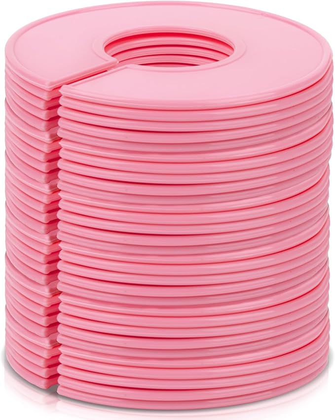 Sukh Baby Closet Dividers 30pcs - Plastic Clothes Organizer Shelf Tags Labels for Clothing Rack Wardrobe Store Warehouse Nursery Must Haves Boutique Supplies Sturdy Durable Flexible No Burrs (Pink)