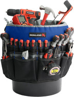 IRONLAND Bucket Tool Organizer Fit 3.5-5 Gallon Bucket, 51 Pockets, Bucket Tool Caddy Organization for Garden, Construction, Carpenter, Electrician, Builder Blue & Black