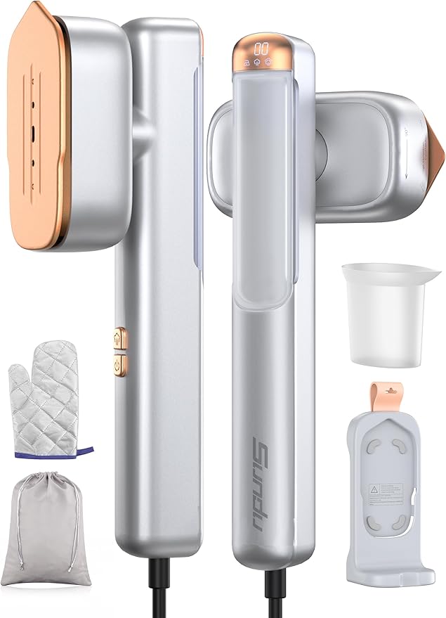 Smart Steam irons Handheld Steamer for Clothes – Global Voltage Adaptation, Palm-Sized & Lightweight (0.8lb), Dual Steam Modes, Easy Wrinkle Remover, Auto Shut-Off, for Travel & Home