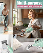 Steam Mop Cleaner Safe High-temp for Deep Cleaning, Lightest Detachable Floor Steamer with 2 Steam Mode 3 Adjustable Level Heavy Duty Powerful Handheld Steam Cleaner for Hardwood & Laminate Tile Grout