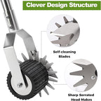 Wheel Rotary Manual Edger Lawn Tool, Grass Edge Trimmer, Sidewalk Lawn Edger Tool, Adjustable 3 Sections Stainless Steel Handle, Ergonomic, 56.5-Inch