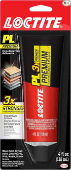 Loctite PL Premium Polyurethane Construction Adhesive, 4 fl oz Squeeze Tube, 1 Pack