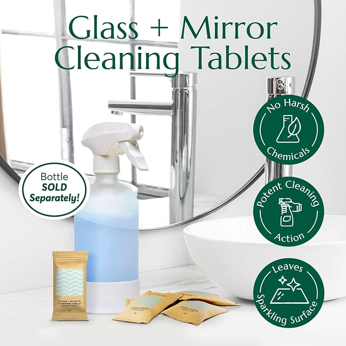CLEANOMIC Glass and Mirror Cleaning Tablets and Tablet Tin Bundle