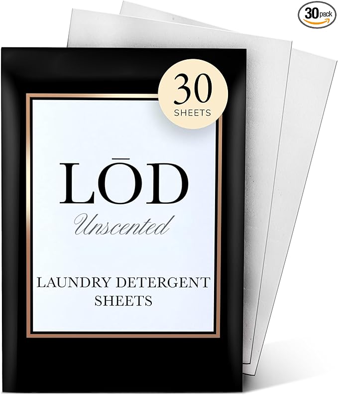 Laundry Sheets | Laundry Detergent Sheets For Washing Clothes | Home Essentials & Travel Essentials | Easy To Use | Plant-Based | Unscented | 30 Pieces