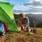 Camping Shovel, 18.5'' Lightweight Digging Shovel Portable Ergonomic High Carbon Steel Folding Shovel for All Occasions Outdoor Camping Hiking Garden Emergency