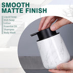 Bosilunlife Hand Soap Dispenser - Marble Lotion Dispenser 12Oz Ceramic Soap Dispenser Bathroom Refillable Liquid Pump Dispenser for Bathroom Kitchen Dispenser for Dish Soap with Easy-to-Press Pump