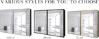 Medicine Cabinet with Aluminum Framed Mirror,36"x32" Surface Mount or Recessed Mount Bathroom Vanity Mirror,Single Door Bathroom Mirror with Storage Cabinet