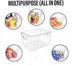 Clear Plastic Storage Bins - Perfect for Kitchen or Pantry Organization and Storage, Fridge and Cabinet Organizers