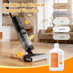 Sweet Orange Scent Floor Cleaning Solution Compatible with Dreame Cleaning Solution, Floor Cleaner for Hardwood Tile Hardfloor, Compatible Robot Vacuums with Mopping and Wet Dry Vacuum (1 Bottle)
