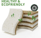 18 Pack Biodegradable Natural Kitchen Sponge - Compostable Cellulose and Coconut Walnut Scrubber Sponge - Eco Friendly Sustainable Sponges for Dishes