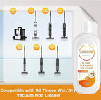 4 Packs Floor Cleaning Solution Compatible with Tineco iFloor & Floor One Cleaner Solution Orange Scented Deep Clean Residue & Streak Free for Multiple Hard Floors, for All Robotic Vacuum Mop Solution