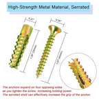 50 Pack Heavy Duty Hollow Wall Anchors with Screws, Loose Hinge Hole Repair Kits, Ideal for Hinge Hole Repair and Concrete Wall, Hollow-Wall, Wooden Wall (6x32mm)
