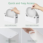 4Pcs Paper Plate Dispenser for 6-9.5 Inch Disposable Plates, Space-Saving Plastic, Foam and Paper Plate Storage Organizer for Cabinet, Countertop, RV or Outdoor (White)