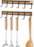 Kitchen Utensil Hanger, Wall Mout Kitchen Utensil Holder Organizer Rack with 6 Hooks, 2 Set Kitchen Wall Hooks for Hanging Cooking Utensils Set, Heavy Duty Wall Shower Hook