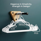 Utopia Home - Plastic Hangers 50 Pack - Space Saving Clothes Hanger - Durable and Strong Closet Organizers and Storage Makes It Ideal Stocking Stuffers or Apartment or Dorm Room Essentials (White)