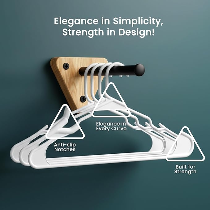 Utopia Home Clothes Hangers 20 Pack - Plastic Hangers Space Saving - Durable Coat Hanger with Shoulder Grooves (White)