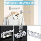 Alise Folding Clothes Hanger,Stainless Steel Wall Mounted Drying Rack,Space Saving Laundry Hanging Rack for Laundry Closet Bedroom Bathroom,Polished Chrome