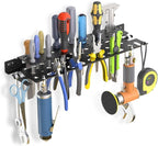 WallMount Tool Storage Rack, 17'' Screwdriver Holder Organizer, Equipped Suspension Holes for Pneumatic Tools
