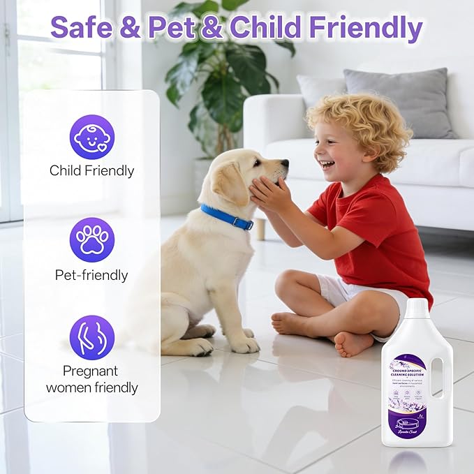 Floor Cleaning Solution Lavender Scent, Compatible with Roborock Cleaning Solution Quick Drying Without Residue Suitable for All Robot Vacuums and Wet Dry Dual-Use Vacuum Cleaners (2.5 L, Lavender)