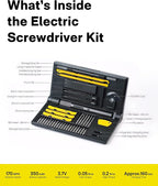 HOTO Precision Screwdriver Set, 110° Upright Workpad, Mini Electric Screwdriver with Charging Dock, 0.05/0.2 N·m Torque, LED Light, 26 Bits and 10 Repair Tools for Electronics, Phones, Laptops