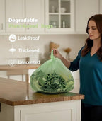 Compostable Trash Bags 8 Gallon with Handle, 30 Liter, 40 Count, AYOTEE Composting Garbage Bags 8 Gallon for Kitchen Food Scrap, Waste Basket Bag，Unscented Medium Trash Can Liners for Office