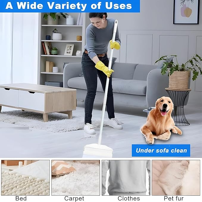 YHPDVI Lint Roller for Pet Hair – 9.45" Extra Wide Sticky Roller with 2 Refills & Long Handle | Heavy Duty Fur Remover for Couch, Carpet, Bed, Clothes | Large-Surface Lint Brush for Dog Cat Hair