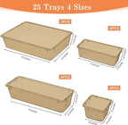 25 PCS Plastic Drawer Organizer Set, 4-Size Versatile Organizer Trays & storage Bins for Makeup, Jewelry, and Gadgets in Bathroom, Bedroom and Office,Champagne