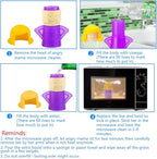Abnaok Microwave Cleaner, 2 PCS Angry Mama Microwave Cleaner Microwave Oven Steam Cleaner Easily Clean in Minutes Cleans Add Vinegar and Water for Home or Office with English Manual (Purple)
