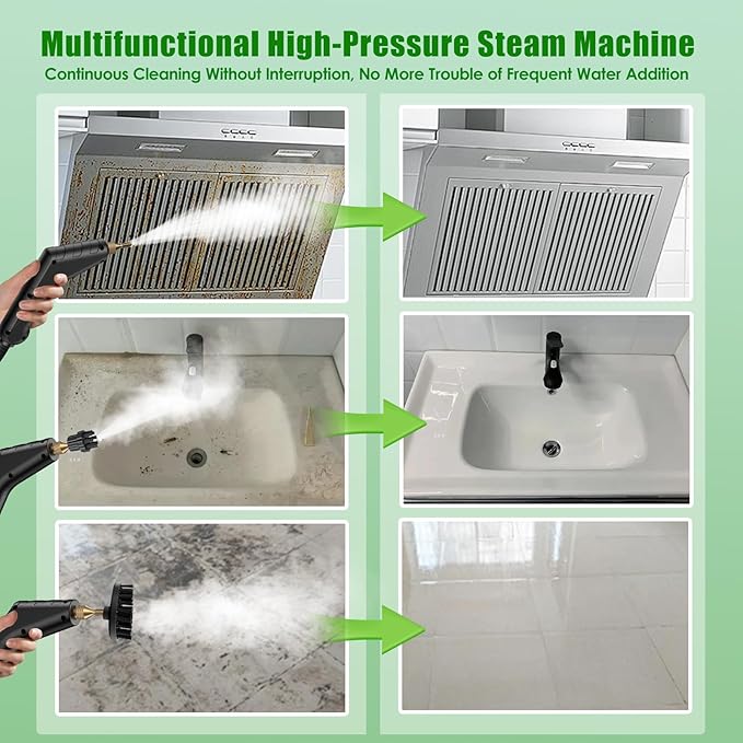 7-in-1 Handheld Steam Cleaner, 2200W High Pressure Steam Cleaner, 1.2L Portable Car Steam Cleaner for Home Kitchen, Bathroom, floor and Car Cleaning, 10s Fast Heating High Pressure Steam Cleaning