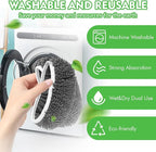 Reusable Wet Pads Refill Compatible with Swiffer Sweeper Mop - Dry Sweeping Cloths & Wet Mopping Cloths for Household Cleaning - Washable Microfiber Mop Pads, 4 Pack (Mop is not Included)