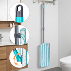 MASTERTOP Microfiber Flat Mop, Extra Large Surface Dust Mop with 5 Wet & Dry Reusable Pads, Hardwood Mops with Telescopic Handle for Laminate, Tile, Vinyl Floor Cleaning, 1 Cleaning Scraper
