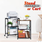 LIANTRAL 3 Tier Rolling Cart, Black Kitchen Carts on Wheels with Storage, Multifunctional Utility Cart for Kitchen Bathroom Living Room Bar Office