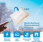 320 Pcs Disposable Dusters Refills 180° Multi Surface Replacement Bulk Heavy Duty Dusters for Ceiling Fan Cleaning with Microfibers Unscented(Bright Colors)