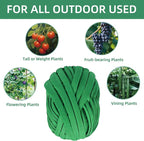 2 Packs Garden Twine, 196Ft Soft Garden String Green, Stretchy Plant Ties for Supporting and Tying Climbing Plants, Outdoor Plants, Tomatoes, Fruit Trees, Gardeners(98 Feet/Roll)