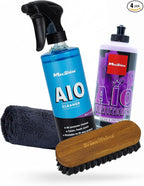 Maxshine All in One Interior Cleaner, Conditioner, & Protectant Kit (AC09) - Professional Grade Interior Detailing - 5 Pack Microfiber Towels - Works on Vinyl, Leather, Plastic, & Upholstery