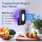 Fruit Fly Trap for Indoors with 10 Refills, 2 in 1 Fly Trap Indoor with Night Light for Home, Gnat Traps for House Indoor, Plug-in Insect Trap for Gnats, Flies, Moths, and Other Bugs-Black