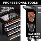 4-Pack Magnetic Wrench Organizer, 48-Slot Wrench Rack Tool Trays, Durable ABS Wrench Holder for Tool Box Drawer Chest, SAE (1/4" to 1-1/16") & Metric (6 to 24mm)