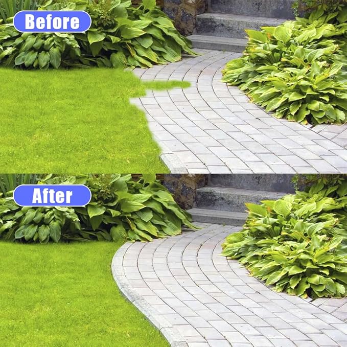 Half Moon Edger Lawn Tool, Manual Step Edger Saw Tooth Garden Hand Edging Shovel with Steel Long Handle for Yard Landscaping Borders Sidewalk Driveways Cable Burying Maintenance Flower Beds Grass