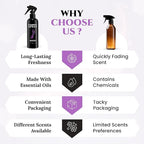 605Products Lavender Fabric and Linen Spray - Carpet Deodorizer - Natural Pillow Spray made with Essential Oils - Mist Fabric Refresher Spray - Long Lasting Bed Freshener Spray (Lavender, 10oz)