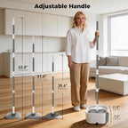 Masthome Mop and Bucket Set,360° Square Spin Mop with Separate Dirty Water System,Versatile Mops for Walls with 64" Extra Long Handle Telescopic,2 Microfiber Pads,Mops for Home Floors Cleaning