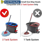 Spin Mop Head Replacement - 4 Pack Microfiber, Blue for O-Ceda Spinning Mop, EasyWring RinseClean, 2 Tank System Bucket