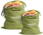 WiseBoy 2 Pack Laundry Bags, Washable Wet Dry Bag, Travel Laundry Bag Dirty Clothes Organizer, Swimming Yoga Bathing Suit Workout Wet Dry Bag - Green